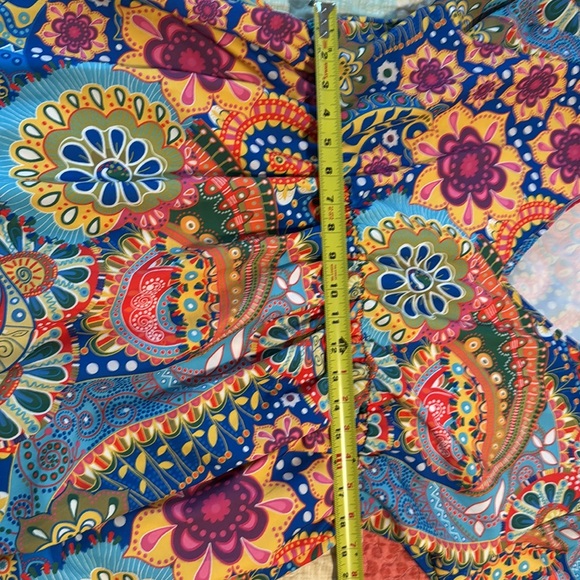 Red and Blue Puff Sleeve V-Neck Maxi Sundress - Picture 11 of 13